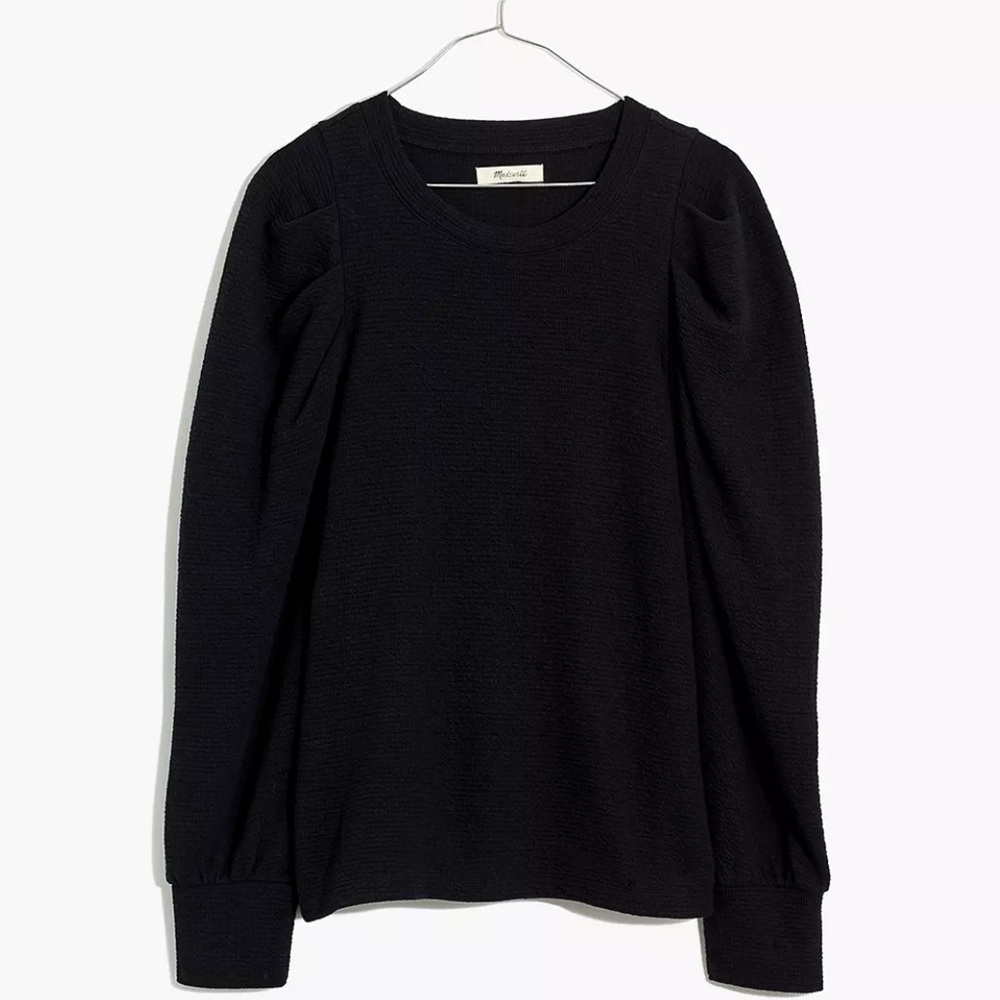 Madewell pleated statement-sleeve top